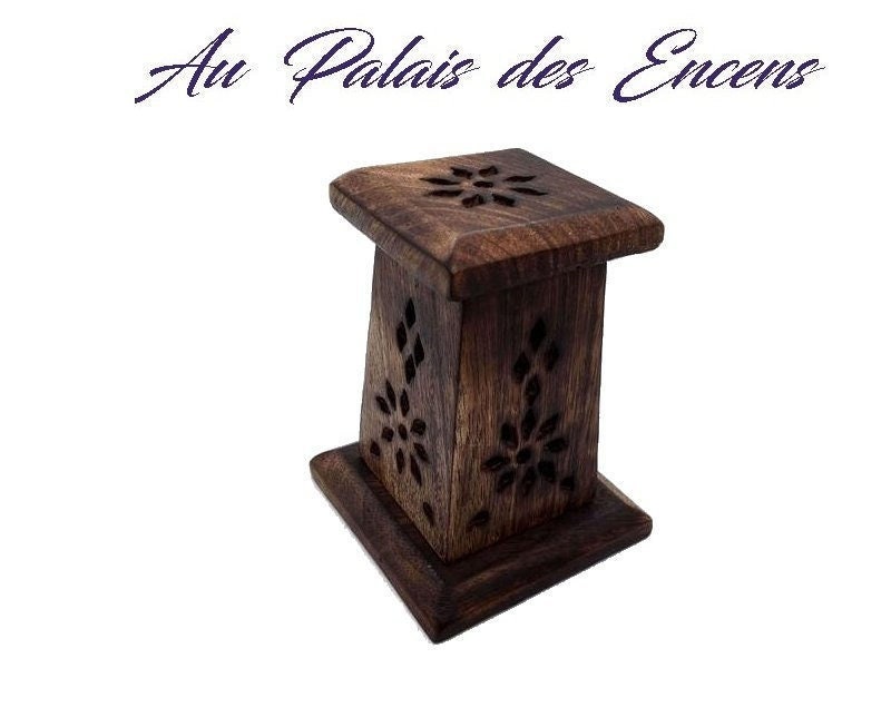 Porte Encens Cône Forme Tour en Bois
