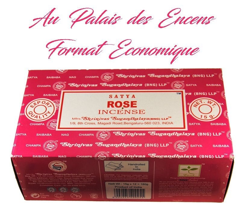 12 Étuis de Bâtons Encens Satya Rose Pour Vos Séances Méditation , Relaxation Chasser Les Énergies N