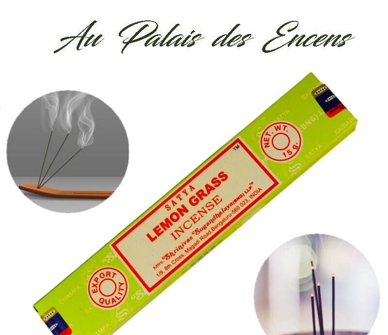 Bâtons Encens Satya Lemon Grass Pour Vos Séances de Méditation , Relaxation Chasser Les Énergies Nég