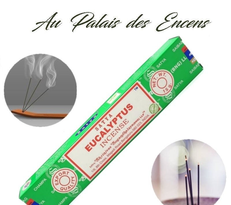 Bâtons Encens Satya Eucalyptus Pour Vos Séances de Méditation , Relaxation Chasser Les Énergies Néga