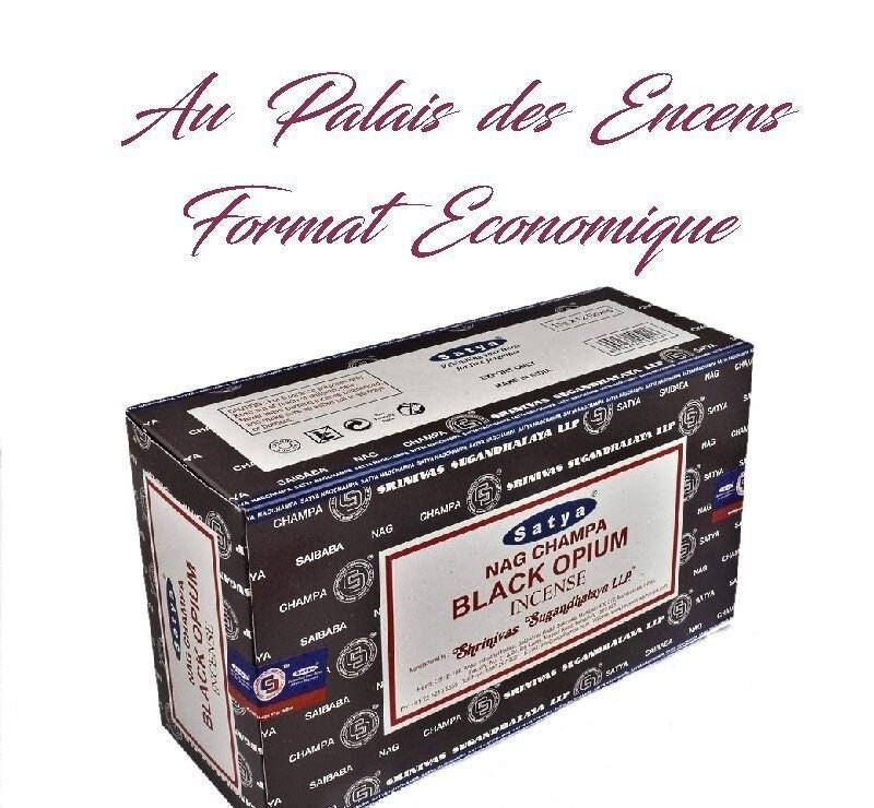 12 Étuis de Bâtons Encens Satya Black Opium Pour Vos Séances Méditation , Relaxation Chasser Les Éne