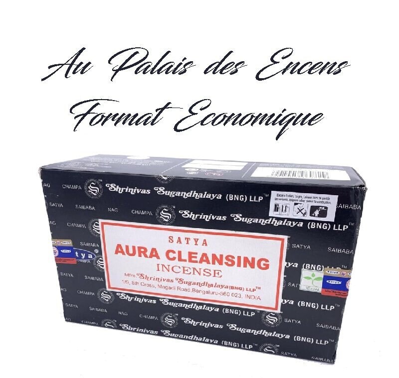 12 Étuis de Bâtons Encens Satya Aura Cleansing Pour Vos Séances Méditation , Relaxation Chasser Les 