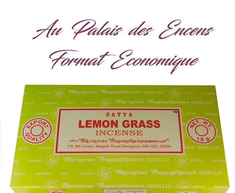 12 Étuis de Bâtons Encens Satya Lemon Grass Pour Vos Séances Méditation , Relaxation Chasser Les Éne