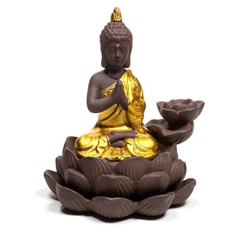 Stick Incense Fountain and Backflow Cone with Buddha and separate cup image 3