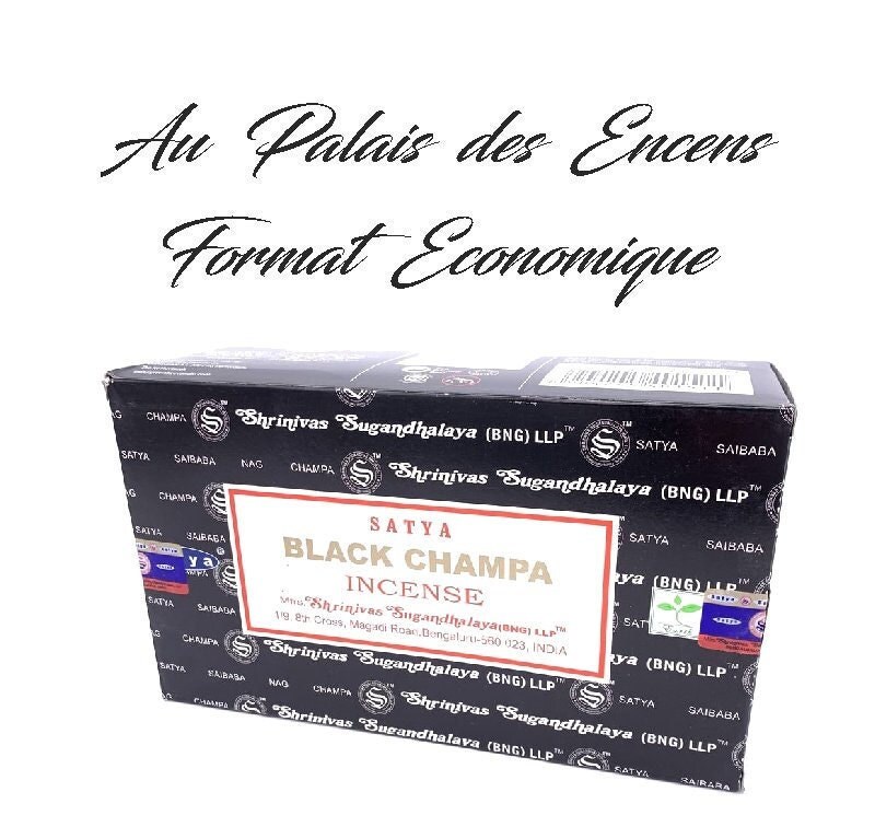 12 Étuis de Bâtons Encens Satya Black Champa Pour Vos Séances Méditation , Relaxation Chasser Les Én