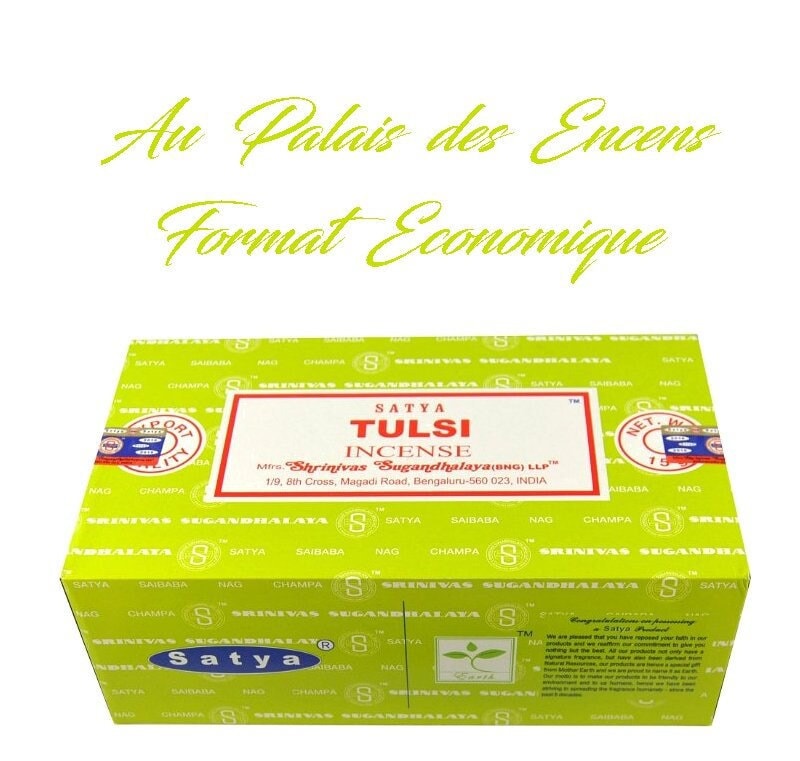 12 Étuis de Bâtons Encens Satya Basilic | ou Tulsi Pour Vos Séances Méditation , Relaxation Chasser