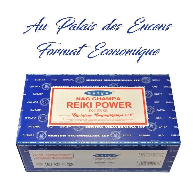 12 Étuis de Bâtons Encens Satya Reiki Power Pour Vos Séances Méditation , Relaxation Chasser Les Éne