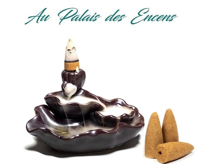 Fontaine A Encens Baton et Cone Refoulement | Backflow Sculptee Etang de Lotus