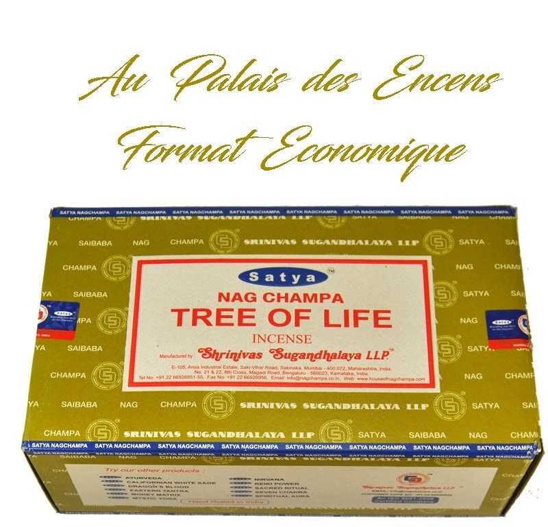 12 Étuis de Bâtons Encens Satya Arbre de Vie Pour Vos Séances Méditation , Relaxation Chasser Les Én