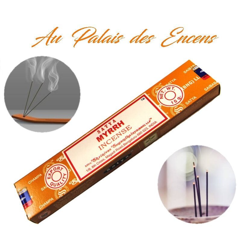 Bâtons Encens Satya Myrrh Pour Vos Séances de Méditation , Relaxation Chasser Les Énergies Négatives
