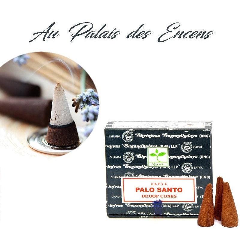 12 Cônes Encens Satya Palo Santo + Porte Cône d'encens Pour Vos Séances de Méditation , Relaxation C