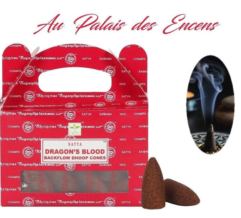 24 Cônes Encens à Refoulement Satya Sang de Dragon Pour Vos Séances de Méditation , Relaxation Chass