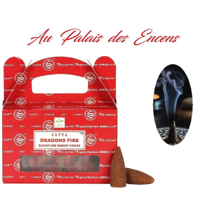 24 Cônes Encens à Refoulement Satya Feu Du Dragon Pour Vos Séances de Méditation , Relaxation Chasse