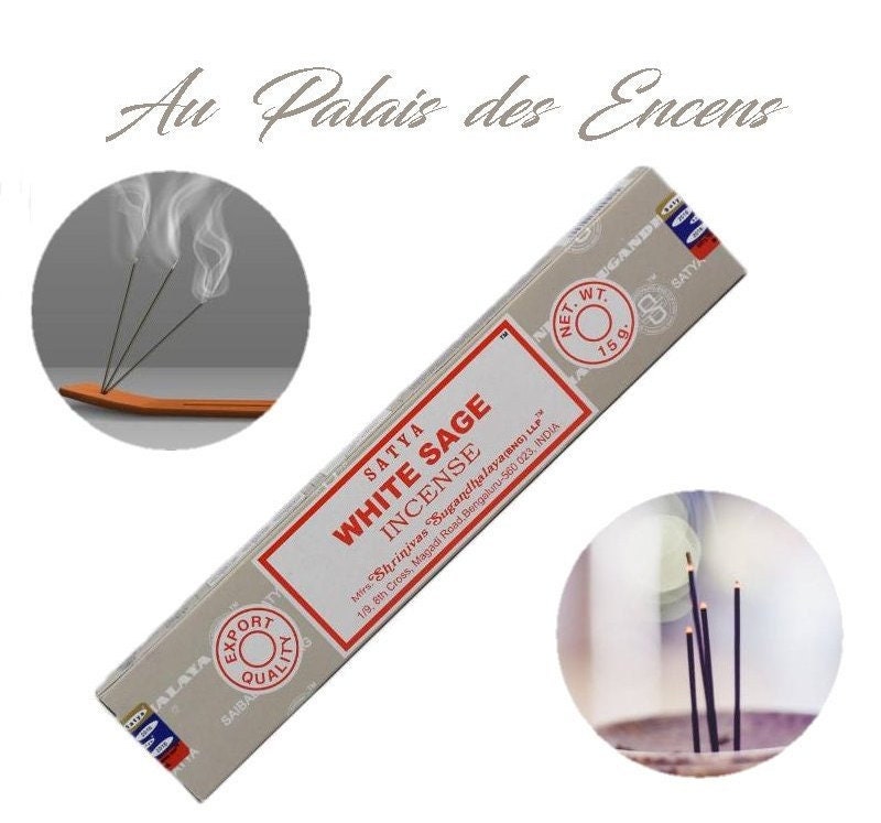 Bâtons Encens Satya Sauge Blanche Pour Vos Séances de Méditation , Relaxation Chasser Les Énergies N