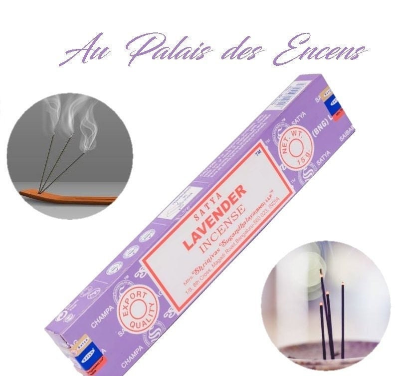 Bâtons Encens Satya Lavande Pour Vos Séances de Méditation , Relaxation Chasser Les Énergies Négativ