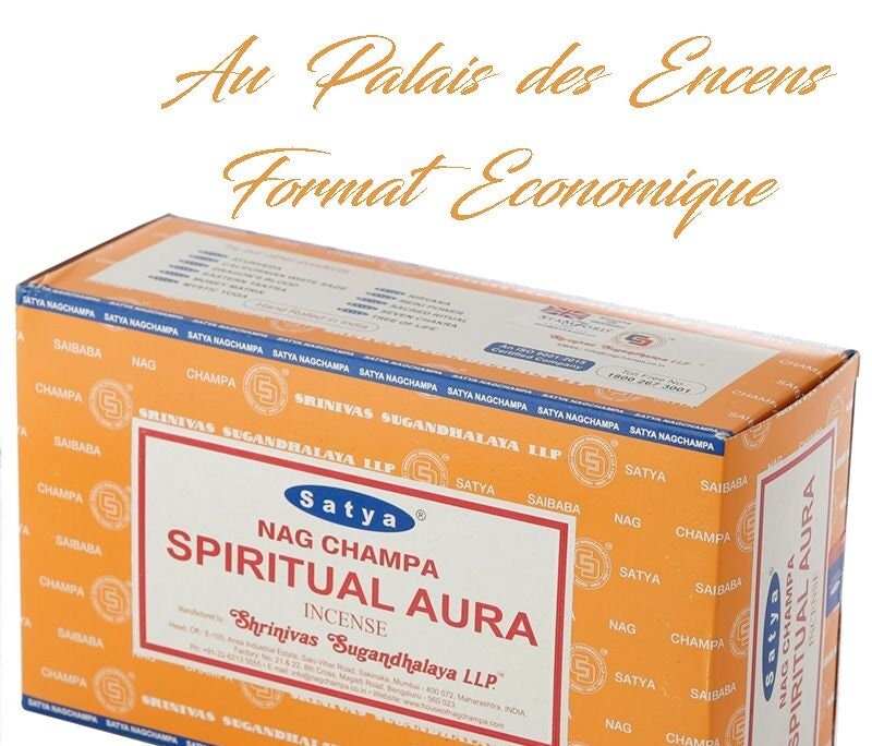 12 Étuis de Bâtons Encens Satya Spiritual Aura Pour Vos Séances Méditation , Relaxation Chasser Les 