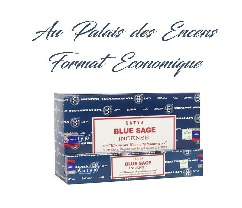 12 Étuis de Bâtons Encens Satya Sauge Bleue Pour Vos Séances Méditation , Relaxation Chasser Les Éne