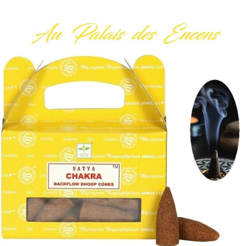 24 Cônes Encens à Refoulement Satya Chakras Pour Vos Séances de Méditation , Relaxation Chasser Les