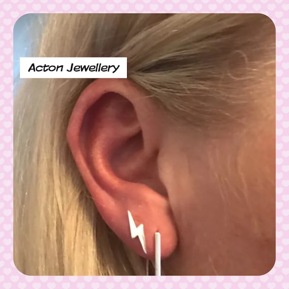 Lightning bolt earrings for men outlet