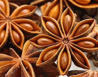 Organic Whole Star Anise Herb Spices Home Cooking Beverage Gourmet Kitchen Traditional Dishes Recipes Pho BBQ Chai Tea
