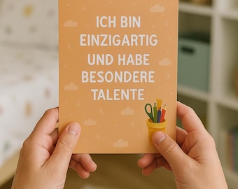 Affirmationskarten Schüler, Kinder Glaubenssätze Schule zur Stärkung Schüler, Ermutigung Schulkinder, Schulanfang Geschenk Einschulung