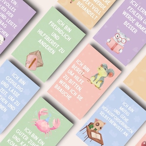 Affirmationskarten Kinder Schule, Affirmationen Schule zur Stärkung Schüler, Ermutigung Schulkinder, Achtsamkeit Schule, Schulsozialarbeit