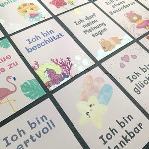 Affirmationskarten Mädchen, 18 Mut-Karten mit positiven Glaubenssätzen und liebevollen Botschaften, Stärkung Selbstbewusstsein Kind
