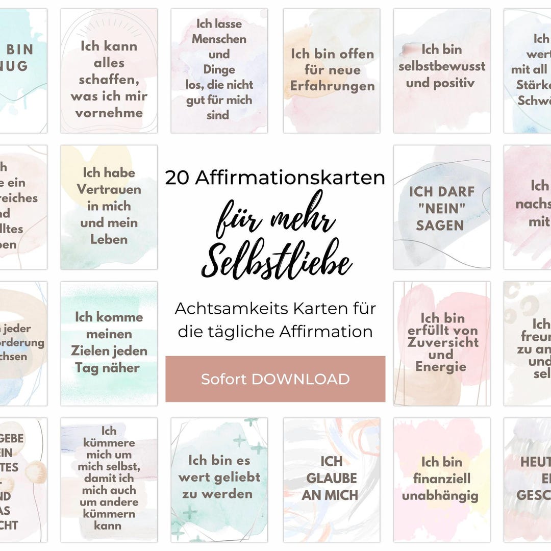 Affirmationskarten Für Mehr Selbstliebe & Motivation – 52 Positive Sprüche Mit Holzständer | Achtsamkeit & Mindset