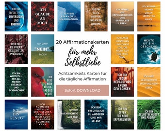 Selbstliebe Achtsamkeitskarten Erwachsene Affirmationskarten Geschenk positive Glaubenssätze Mentale Gesundheit Geschenk Motivationskarten