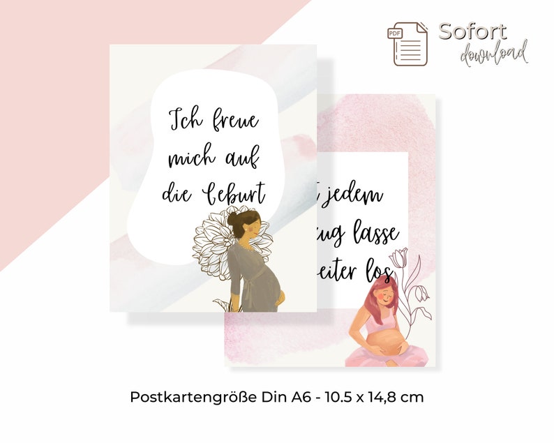 Affirmationskarten Geburt, 20 Hypnobirthing Karten, Positiven Glaubenssätzen für Schwangere, Hebammen und Doulas image 5