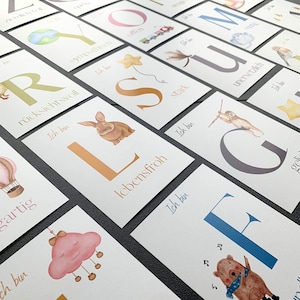 Affirmationskarten ABC für Kinder, ABC Lernkarten, Alphabet lernen und dabei Kinder mit positiven Glaubenssätzen stärken, Schulsozialarbeit