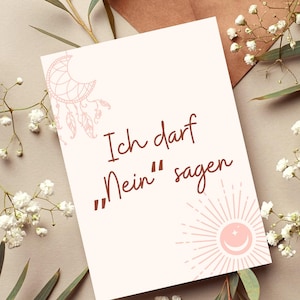 Selbstliebe Affirmationskarten Achtsamkeit und Selbstfürsorge im Boho Stil, 20 Karten mit positiven Glaubenssätzen für Erwachsene