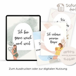 Affirmationskarten Geburt, 20 Hypnobirthing Karten, Positiven Glaubenssätzen für Schwangere, Hebammen und Doulas Bild 6