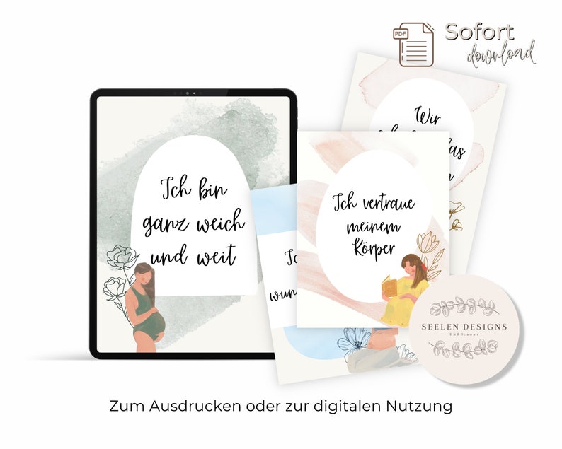 Affirmationskarten Geburt, 20 Hypnobirthing Karten, Positiven Glaubenssätzen für Schwangere, Hebammen und Doulas image 6