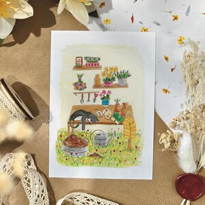 Carte postal, affiche, "Fleurs, Plantes et Jardin", art prints, peinture aquarelle