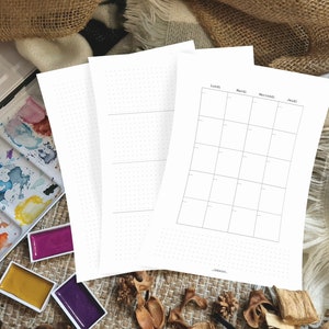 Monthly calendar refill week diary notebook A5 bullet journal happy planner