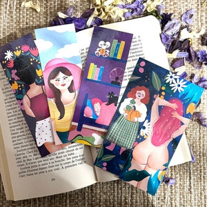 Marque page illustré les Nanas , livre, carte décorative