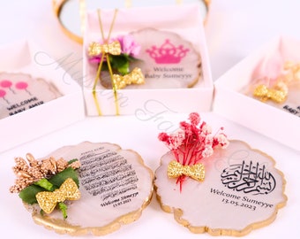Bomboniere personalizzate in resina epossidica per baby shower per gli ospiti / Bomboniere per baby shower per bambina / Regali per baby shower / Decorazioni per baby shower