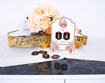 Ramadan Advent Countdown Calendar | Ramadan Eid Islamic Home Table Décor | Days of Ramadan Till Eid | Ramadan Kareem Eid Mubarak Décor