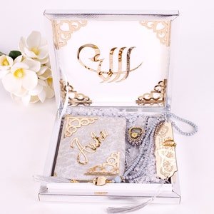 Gepersonaliseerde islamitische cadeauset, dua-boek hijab dhikr teller bladwijzer tasbih, eid ramadan bruiloft Moederdag verjaardag verjaardagscadeau