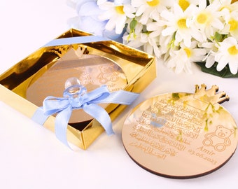 Personalisierte Ayatul Kursi Babyparty Magnet Favor für Gast in Masse | Babypartybevorzugung für Jungen-Mädchen-Geburtstags-islamische moslemische Gastgeschenke