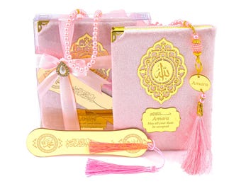 Personalisiertes Yaseen Dua Buch-Lesezeichen Tasbih Islamisches Geschenkset, Gastgeschenke für Eid, Hochzeiten, Babypartys, Geburtstage und andere Feiern