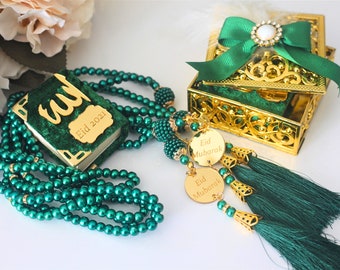 Luxury Personalized Mini Quran Tasbeeh Set Favors for Guest in Bulk | Ramadan Eid Wedding Baby Shower Birthday Islamic Muslim Party Favors