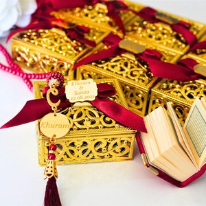 Luxury Personalized Mini Quran Tasbeeh Set Favors for Guest in Bulk | Ramadan Eid Wedding Baby Shower Birthday Islamic Muslim Party Favors