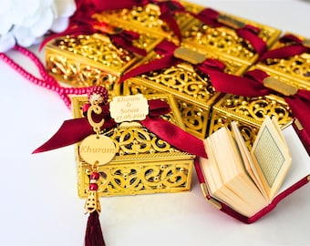 Luxury Personalized Mini Quran Tasbeeh Set Favors for Guest in Bulk | Ramadan Eid Wedding Baby Shower Birthday Islamic Muslim Party Favors