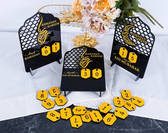Ramadan Advent Countdown Calendar | Ramadan Eid Islamic Home Table Décor | Days of Ramadan Till Eid | Ramadan Kareem Eid Mubarak Décor