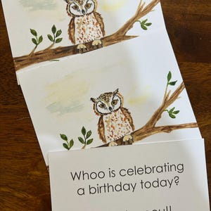 Carte d'anniversaire hibou