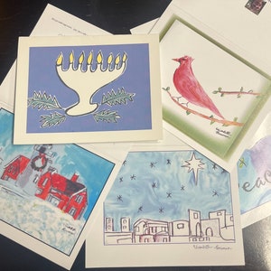 Juego de 8 tarjetas de felicitación navideñas