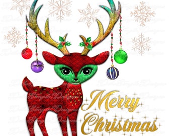 Boho Christmas Reindeer Red - Sublimation