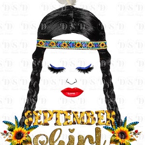 September Birthday Girl, Messy Bun, Mom Bun, with head band, flowers and feathers